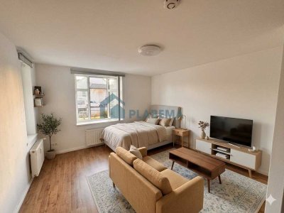 Perfekt für Airbnb: 1- Zimmer- Erdgeschosswohnung mit Einbauküche und Balkon- gewerblich nutzbar