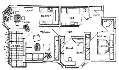 Geschmackvolle 3,5-Raum-Hochparterre-Wohnung mit Balkon und eigenem Garten