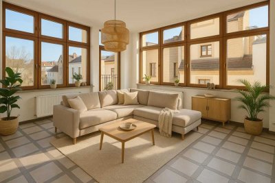 Zentrale 3,5-Raumwohnung mit neuem Bad, EBK und Balkon