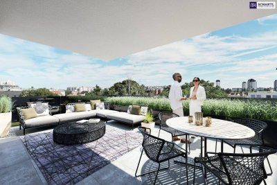 TOP Neubauprojekt! Ab ins Dachgeschoss mit 2 Terrassen + Beste Anbindung und Infrastruktur + Garagenplatz optional! Jetzt Vorteile zum Projektstart sichern!