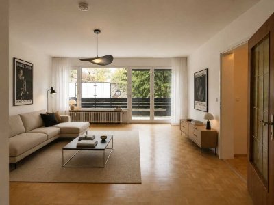 Wohnen mit Charakter: Helle 3-Zimmer-Wohnung im 1. OG mit Balkon ins Grüne