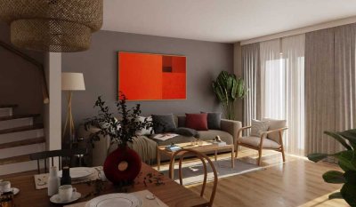 Doppelhaushälfte am Feldrand mit freiem Blick, Südterrasse und großem Keller