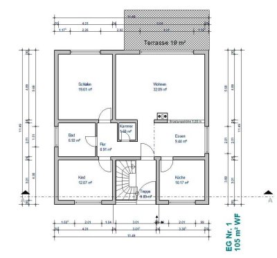 Freundliche 3-Zimmer-Wohnung in Alzey, mit Gartenanteil.