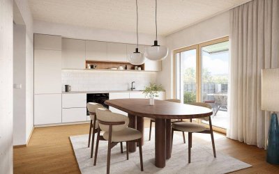 GRÜNE STADTVILLEN - 3 Zimmer mit Balkon | Holzbauweise - Geothermie - Photovoltaik | Provisionsfrei!