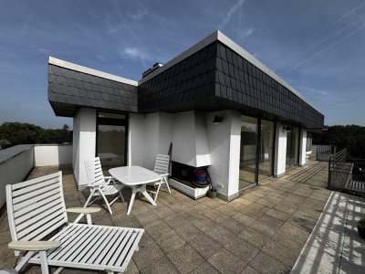 Penthouse in Bestlage von Krefeld-Bockum - 110 m² Dachterrasse, Kamin & unverbaubarer Weitblick