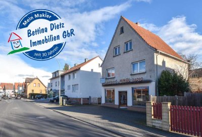 DIETZ: Wohn- und Geschäftshaus - 3 Einheiten + Nebengebäude + Garten! Hauptstraße von Neuenhaßlau!