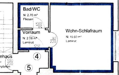 1-Zimmer Wohnung mit Einbauküche im 2. OG