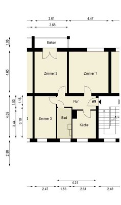 Termin sichern ☎️ 0172-3261193, Drei-Zi-Apartment im sanierten Altbau, bezugsfrei!
