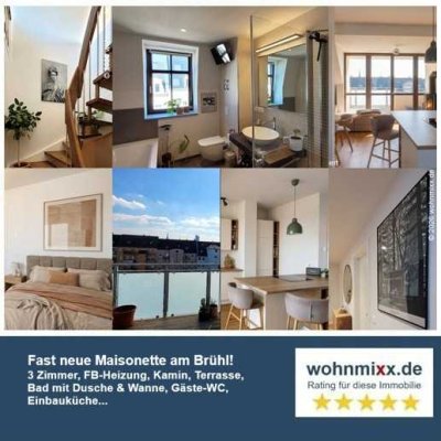 Behaglichkeit! Maisonette mit Kamin, FB- Heizung, Dachterrasse, Komfortbad...