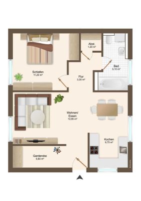 Gemütliche und helle 2 Zimmer Wohnung - Erstbezug nach Sanierung