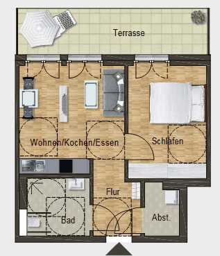 Carlsgarten Bad Kreuznach - 2-Zimmerwohnung in Bad Kreuznach-Süd mit Terrasse