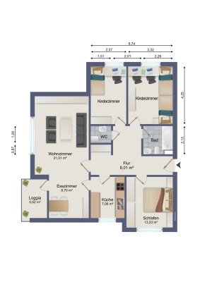 4-Zimmer-Wohnung in Osnabrück Haste ab sofort