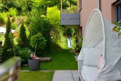 Wunderschöne helle 3,5-Zimmer-Wohnung mit gehobener Innenausstattung & Südwest-Terrasse ins Grüne