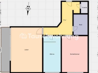 Tauschwohnung: Biete 2 Zi suche 3 Zimmer oder mehr