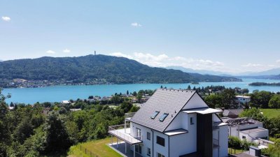 Moderne, Erstbezug-Gartenwohnung mit Traumblick auf den Wörthersee! Touristische Nutzung möglich!
