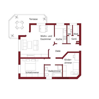 Frei werdende 3-Zimmer-Wohnung
mit Terrasse und Kfz-Stellplatz in Forst!