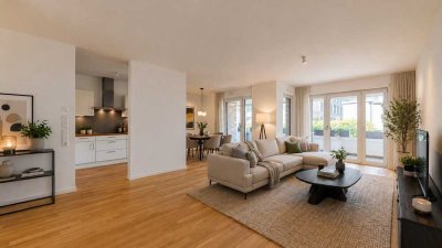 Moderne Drei-Zimmer-Gartenwohnung mit Terrasse und TG-Stellplatz