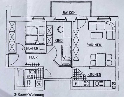 Helle 3-Zimmer Wohnung mit Balkon in Plauen-Bahnhofsvorstadt