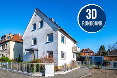 Hanau-Musikerviertel: Modernisierungsbedürftiges Ein- / Zweifamilienhaus mit  Garten in bester Lage