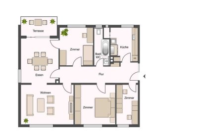 Schön gelegene 4,5-Zimmer-Wohnung im 2. Obergeschoss