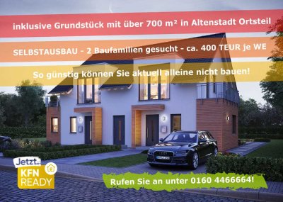 � GÜNSTIGER GEHT PRO FAMILIE NICHT! � Doppelhaus mit 280 m² Effizienz A+ zum Selbstausbau!