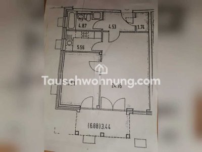 Tauschwohnung: 2 Zi-Whg mit Terasse g. 3 Zimmer Whg mit Balkon o. Terasse