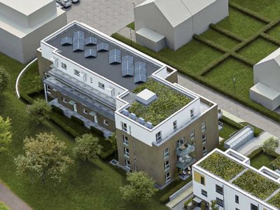 Erstbezug: Moderne 2-Zimmer Wohnung mit Balkon, Gartenanteil, Küche und Stellplatz