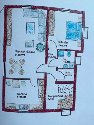 Geräumige, vollständig renovierte 1,5-Zimmer-Wohnung zur Miete in Eisenberg