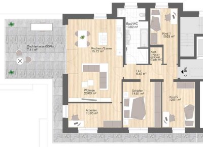 Moderne Penthouse Wohnung auf dem Kaßberg - KfW40 / Tiefgarage / Aufzug