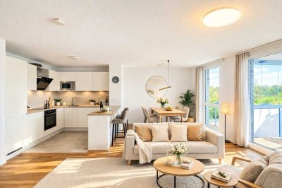 Raumwunder am Riedberg: Effiziente 4-Zimmer-Wohnung (91 m²) im Hochparterre – Balkonlage wie im 1.OG
