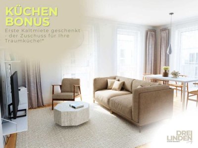 ** NEUBAU "DREILINDEN Living" plus KÜCHENZUSCHUSS: Stilvolle, energieeffiziente 2.-Zi.-Whg. mit o...