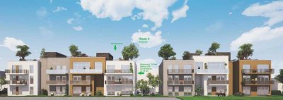 Traumwohnung „Penthouse" mit Dachterrasse, Balkon, Wärmepumpe – energieeffizient & zentral, Carport