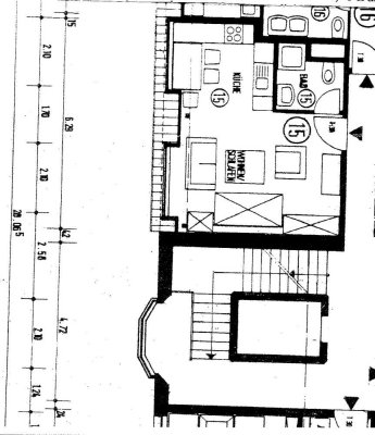 Voll möblierte 1-Zimmer-Wohnung mit EBK und Fußbodenheizung in der Innenstadt Ludwigsburgs