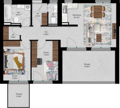 3-Zimmer-Wohnung mit toller Dachterrasse in Bodnegg