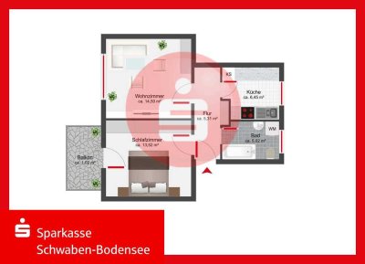 Ihre Einstiegsimmobilie - gepflegte 2-Zi.-OG-ETW in Kötz