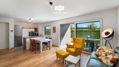 Stilvoll & effizient: Gartenwohnung mit 2 TG-Stellplätzen