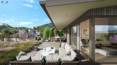 Exklusives Penthouse mit 133 m² und XL-Terrasse mit grüner Oase in Aigen