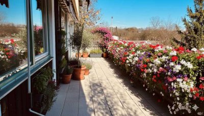 Wohnen mit Urlaubsgefühl: Stilvolle und gemütliche 4-Zimmer-Wohnung mit großartige Terrasse