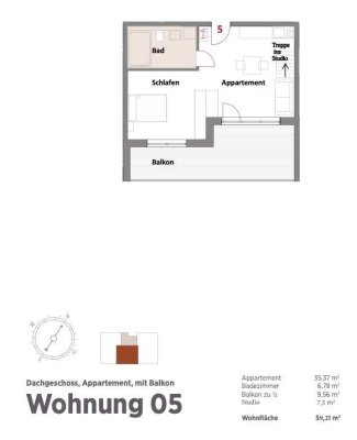 *Erstbezug* - 2 Zimmer mit Studio, großer Sonnenterrasse und EBK