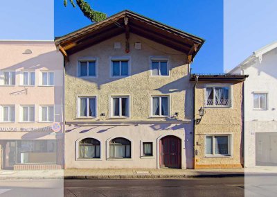 Stark renovierungsbedürftiger Gebäudekomplex im Herzen von Wolfratshausen