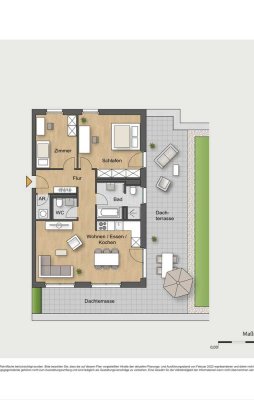 Neubau-Penthouse in Rottenburg | ca. 100,8 m² | 3 Zimmer | Dachterrasse | EBK | TG + Keller |