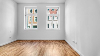 !! Denkmalluxus !!  - Helle 2,5-Raum-Wohnung - West-Balkon, Parkett, CAT-7 Netzwerk, Wohnküche