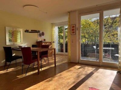 Attraktive zentrale 3-Zimmer-Wohnung mit Balkon und Blick ins Grüne – ruhig im Innenhof gelegen