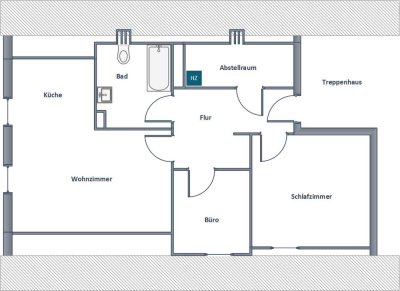 Gemütliche Dachgeschosswohnung mit zweieinhalb Zimmern in   Grafing