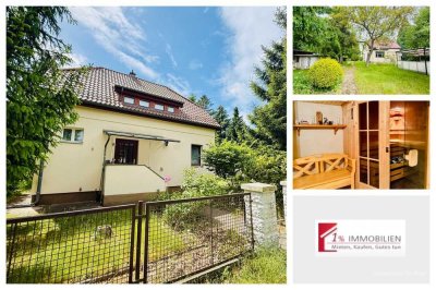 Schöneiche - Charmantes Einfamilienhaus auf großen Grundstück - Keller, Nebengelass, Garagen, Sauna!
