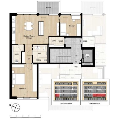 Whg. 3: 3 Zimmer im 1. OG - links