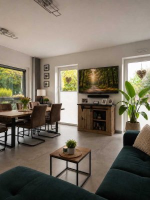 Neubauwohnung mit 2 Zimmern, Gäste-WC, großzügiger Wohnküche, Einbauküche und Tiefgaragenstellplatz
