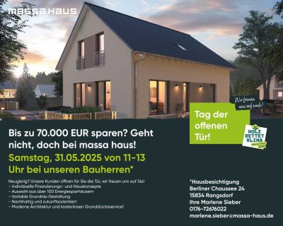 SCHAUTAG BEI BAUFAMILIE VOR ORT!31.5. 11 - 13 Uhr in RANGSDORF,Berliner Chaussee 24