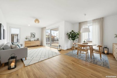 PROVISIONSFREI! Hochwertig konzipierte 3-Zimmer-Wohnung mit Garten | Offene Wohnküche, Schrankraum | Tiefgarage