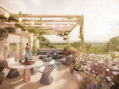 Sonne pur im Penthouse:  stilvolle  2 Zimmer mit Terrasse und Balkon